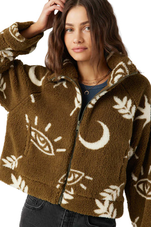 O'Neill - Rori High Pile Fleece Cropped Jacket Womens Miltary Olive