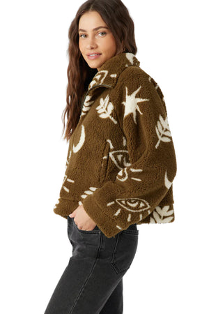 O'Neill - Rori High Pile Fleece Cropped Jacket Womens Miltary Olive