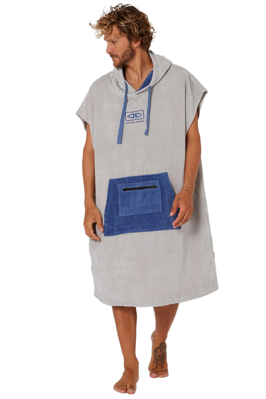 Ocean & Earth - Day Break Hooded Poncho Towel Light Grey