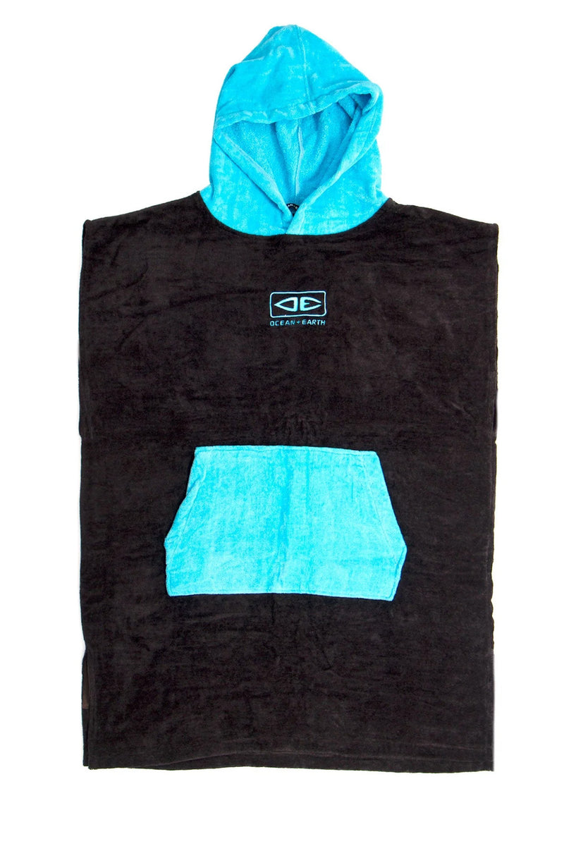 Ocean & Earth -  Hooded Poncho Towel Black Kids