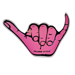 Island Style - Shaka Hand Logo Sticker 18cm Neon Pink