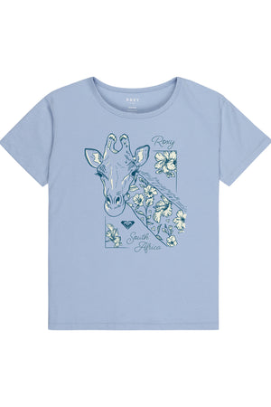 Roxy - SA Giraffe T-Shirt Girls Blue Blizzard