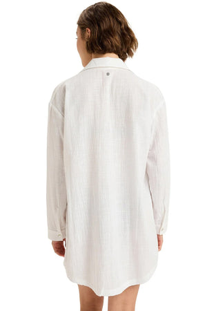 Roxy - Beyond The Ocean Mini Shirt Dress Bright White