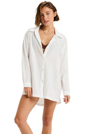 Roxy - Beyond The Ocean Mini Shirt Dress Bright White