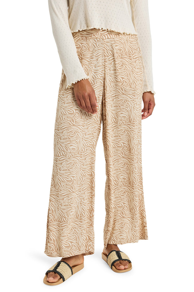 Roxy - Midnight Avenue Crepe Pants Womens Parchment Animal Floral