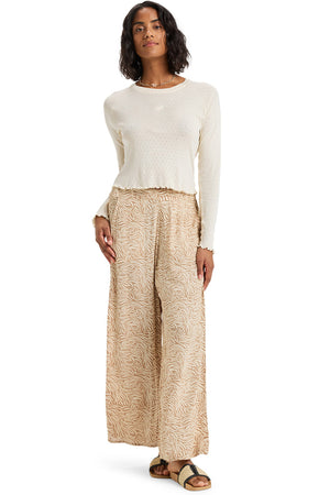 Roxy - Midnight Avenue Crepe Pants Womens Parchment Animal Floral