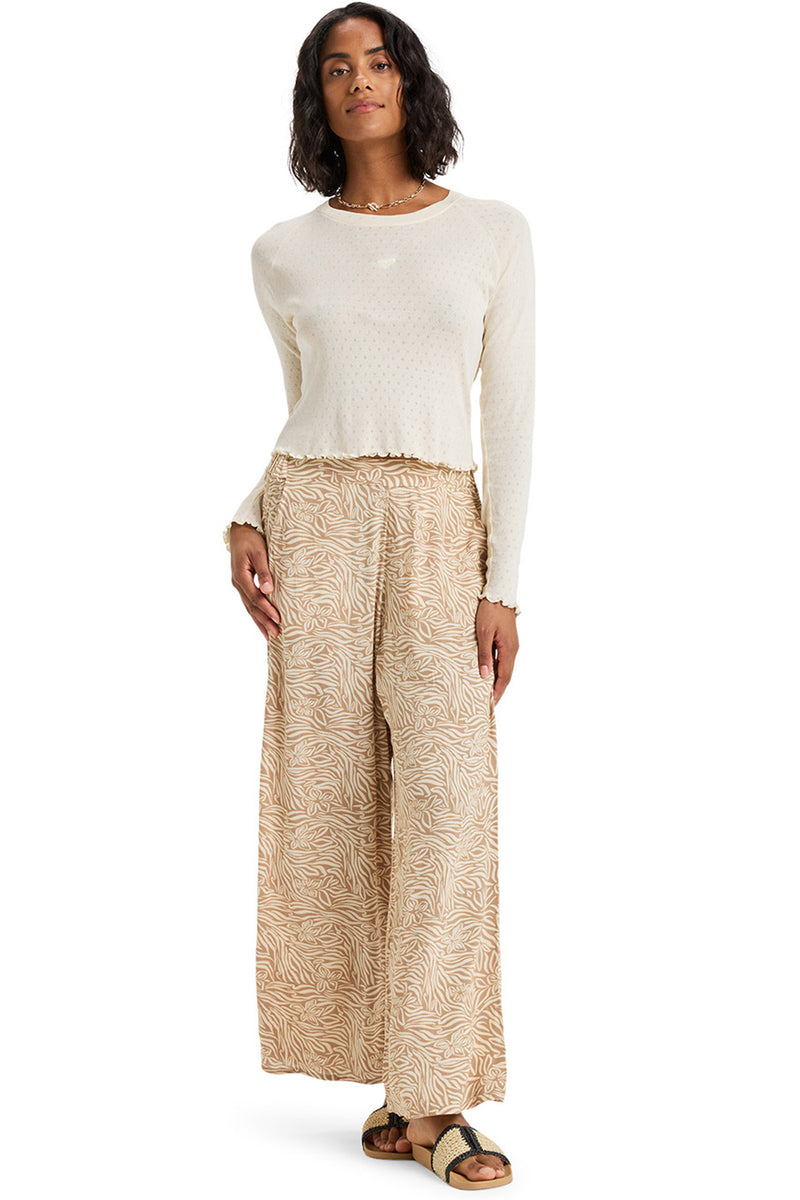 Roxy - Midnight Avenue Crepe Pants Womens Parchment Animal Floral