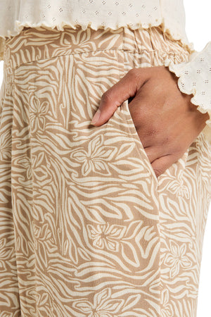 Roxy - Midnight Avenue Crepe Pants Womens Parchment Animal Floral