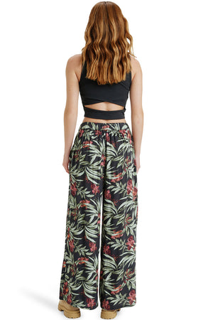 Roxy - Midnight Avenue Crinkle Womens Pants Phantom Wind Swept Floral Crin