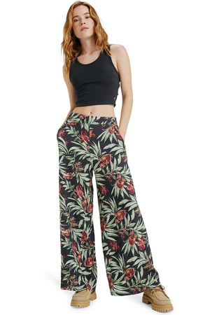 Roxy - Midnight Avenue Crinkle Womens Pants Phantom Wind Swept Floral Crin