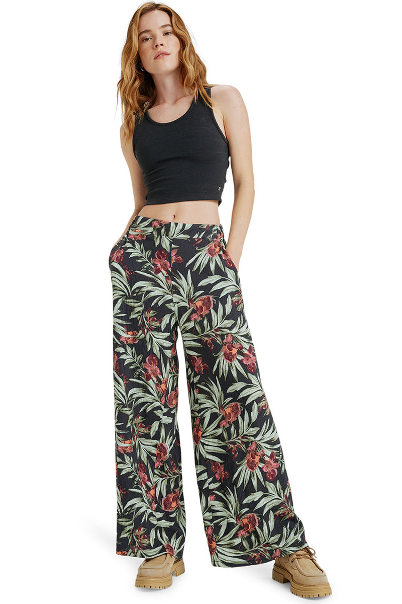 Roxy - Midnight Avenue Crinkle Womens Pants Phantom Wind Swept Floral Crin