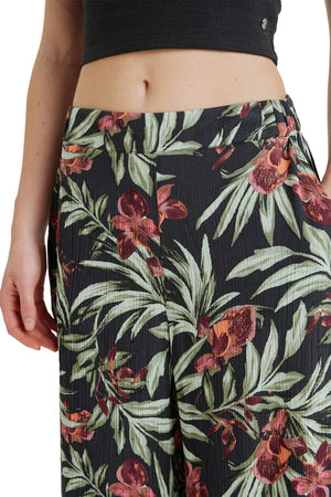 Roxy - Midnight Avenue Crinkle Womens Pants Phantom Wind Swept Floral Crin