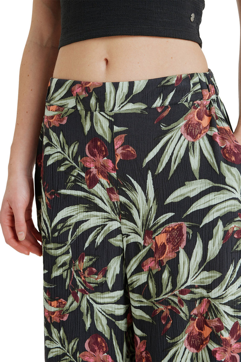 Roxy - Midnight Avenue Crinkle Womens Pants Phantom Wind Swept Floral Crin