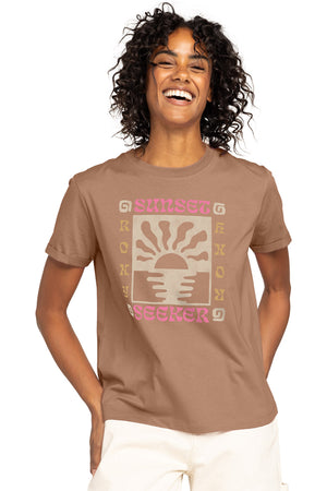 Roxy - Roxy Ocean Regular Poster T-Shirt Ladies Woodsmoke