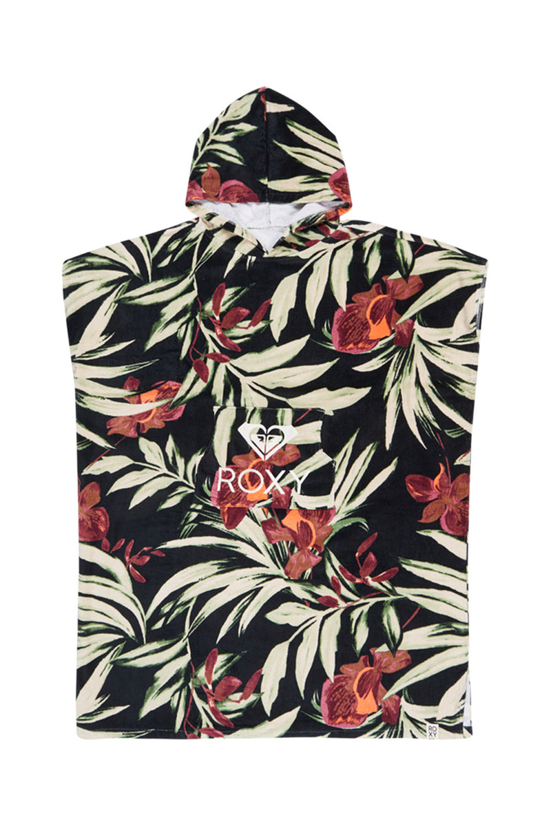 Roxy - Stay Magical Printed Poncho Towel Womens Anthracite Wind Swept Floral