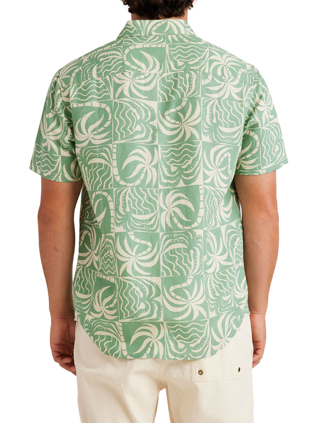 RVCA - Exotica Short Sleeve Button Up Shirt Mens Granite Green