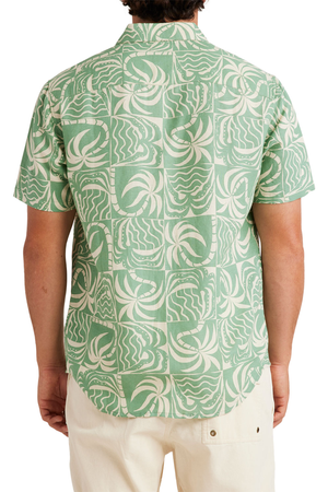 RVCA - Exotica Short Sleeve Button Up Shirt Mens Granite Green
