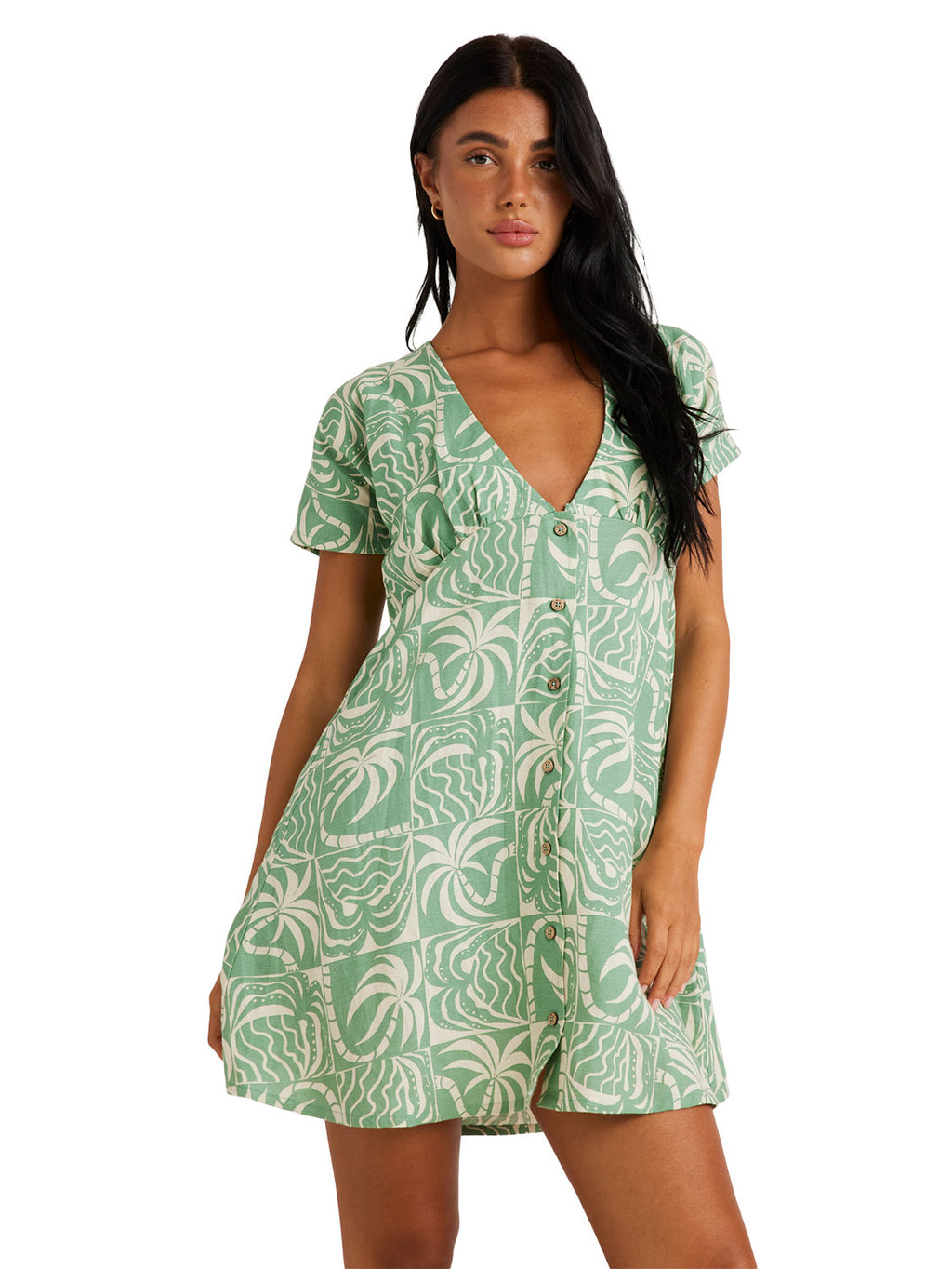RVCA - Exotica Understated II Mini Dress Womens Granite Green