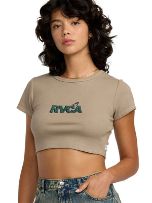 RVCA - Stoned Half Baby T-Shirt Womens Desert Taupe