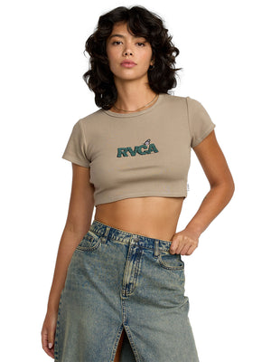 RVCA - Stoned Half Baby T-Shirt Womens Desert Taupe