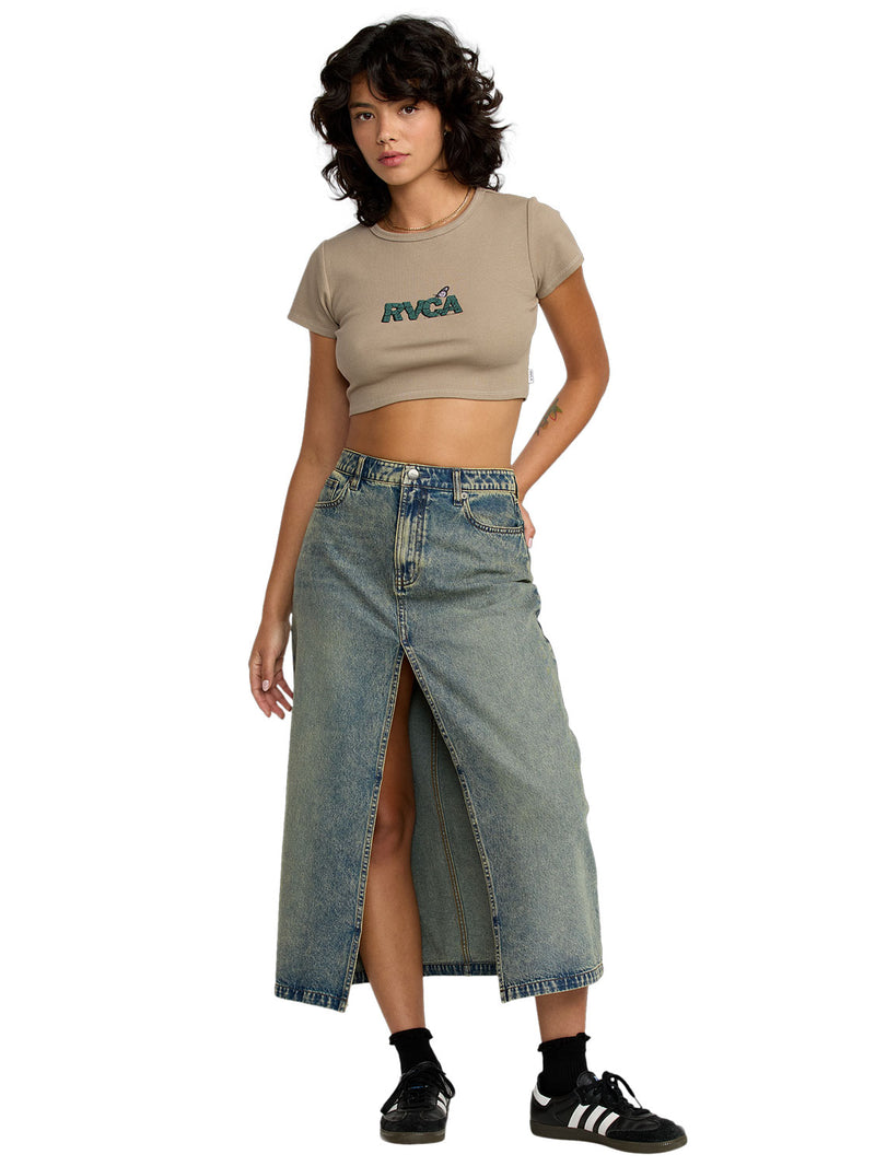 RVCA - Stoned Half Baby T-Shirt Womens Desert Taupe