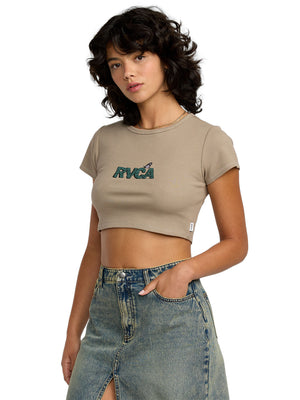 RVCA - Stoned Half Baby T-Shirt Womens Desert Taupe