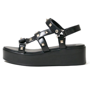 Saint & Summer - Luna Platform Studded Velcro Sandals