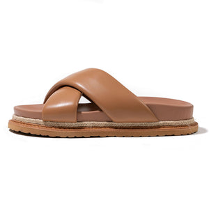 Saint & Summer - Venezia Padded Cross Over Mule Sandals Tan