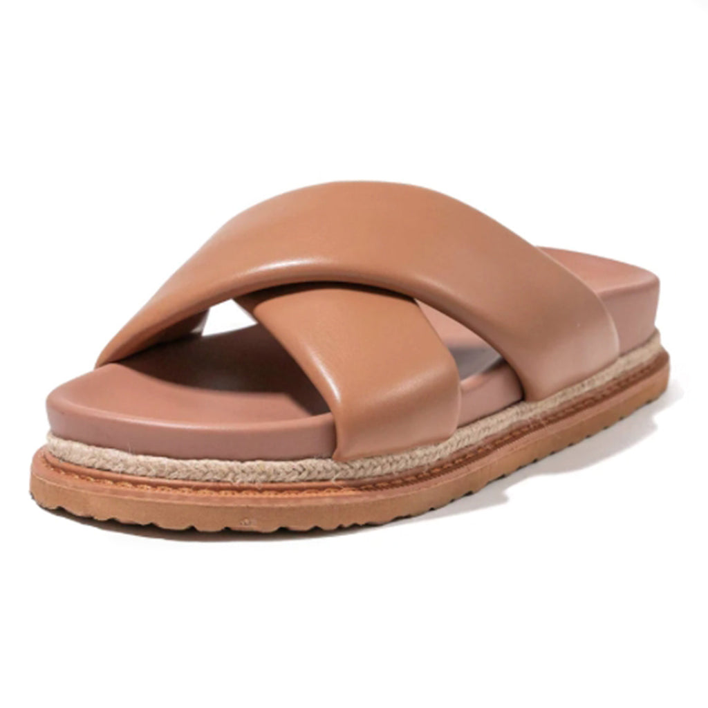 Saint & Summer - Venezia Padded Cross Over Mule Sandals Tan