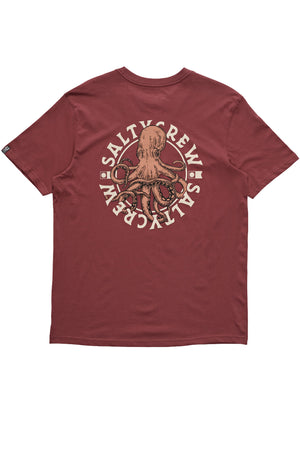 Salty Crew - Tentacles Premium Short Sleeve Tee Mens Burgundy