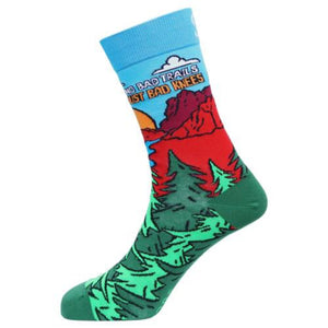 Sexy Socks - No Bad trails Printed Cotton Crew Socks Unisex