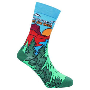 Sexy Socks - No Bad trails Printed Cotton Crew Socks Unisex