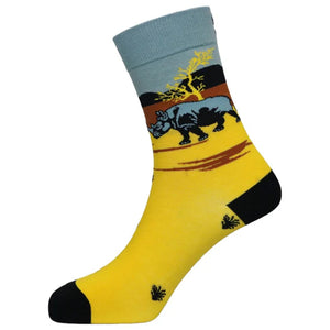 Sexy Socks - Rhino Printed Bamboo Crew Socks Unisex