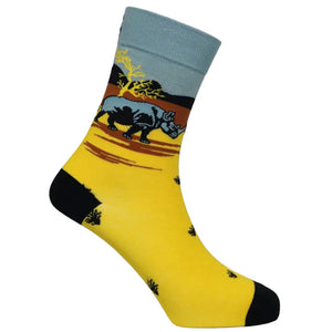 Sexy Socks - Rhino Printed Bamboo Crew Socks Unisex