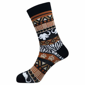 Sexy Socks - Safari Print Printed Bamboo Crew Socks Unisex