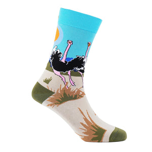 Sexy Socks - Ostrich Printed Cotton Crew Socks Unisex