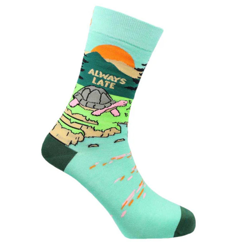 Sexy Socks - Always Late Printed Bamboo Crew Socks Unisex
