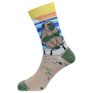 Sexy Socks - Baboon Printed Bamboo Crew Socks Unisex
