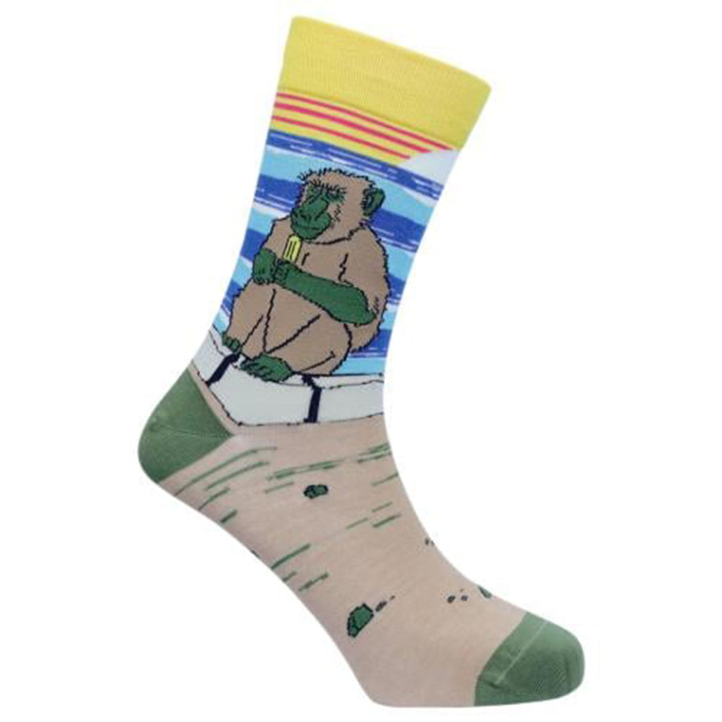 Sexy Socks - Baboon Printed Bamboo Crew Socks Unisex