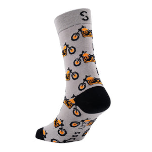 Sexy Socks - Bikes Printed Cotton Crew Socks Unisex