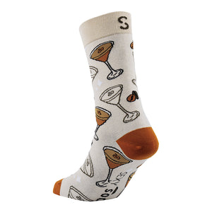 Sexy Socks - Espresso Martini Printed Cotton Crew Socks Unisex