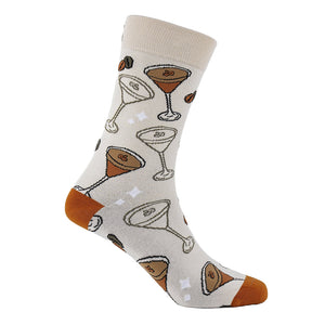 Sexy Socks - Espresso Martini Printed Cotton Crew Socks Unisex