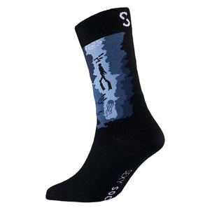 Sexy Socks - Freediver Printed Cotton Crew Socks Unisex