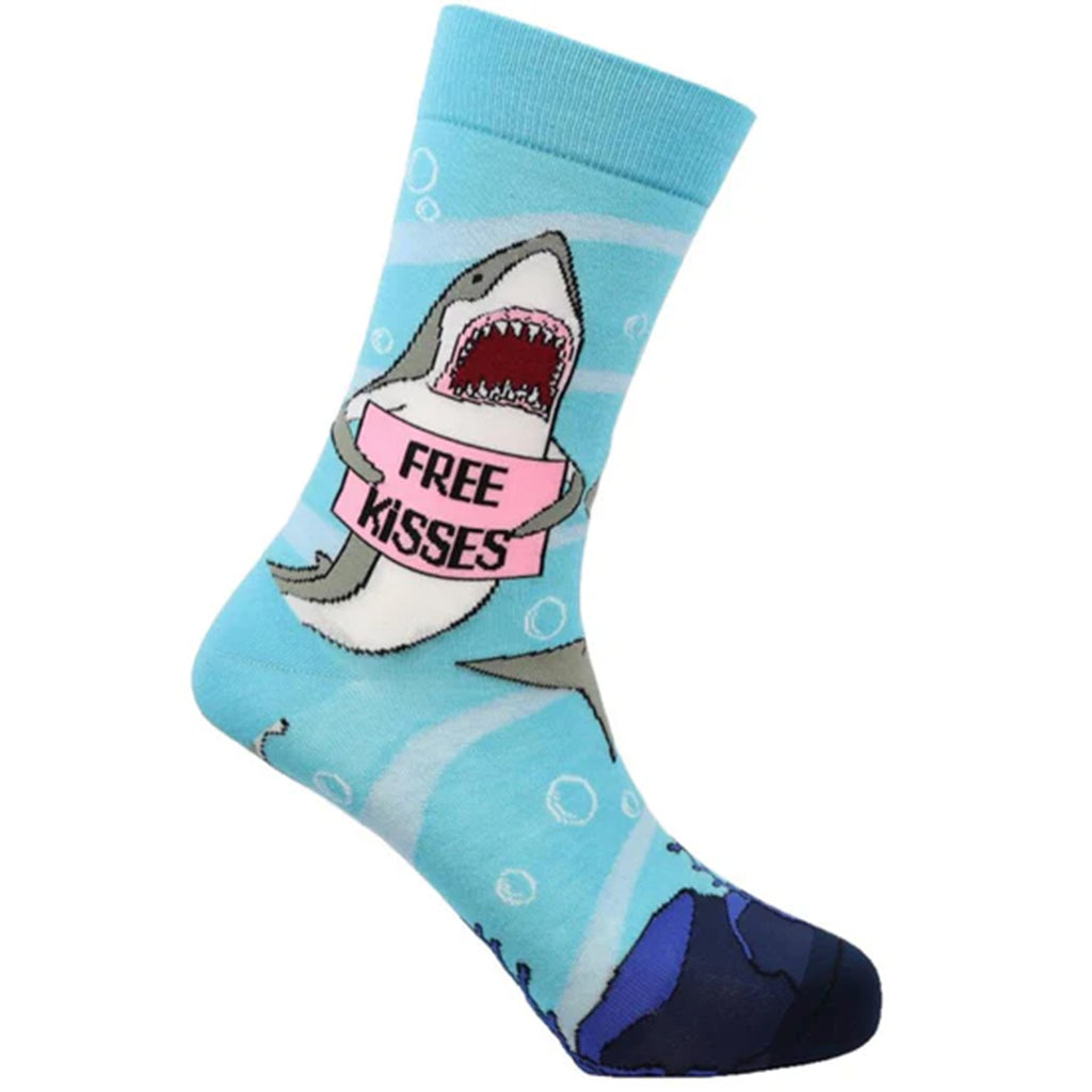 Sexy Socks - Free Kisses Printed Bamboo Crew Socks Unisex