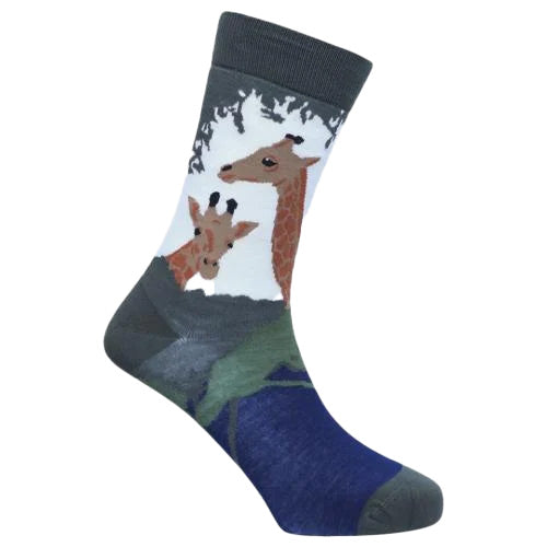 Sexy Socks - Giraffe Bamboo Printed Crew Socks Unisex