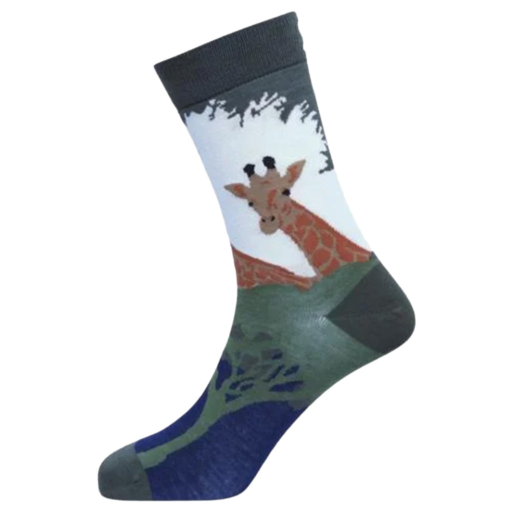Sexy Socks - Giraffe Bamboo Printed Crew Socks Unisex