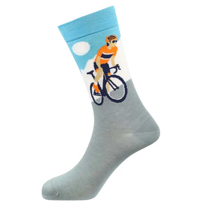 Sexy Socks - Hill Climb Printed Cotton Crew Socks Unisex