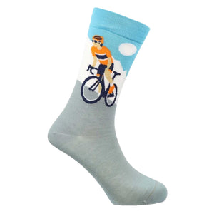 Sexy Socks - Hill Climb Printed Cotton Crew Socks Unisex
