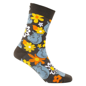 Sexy Socks - Hippo Mattress Printed Cotton Crew Socks Unisex