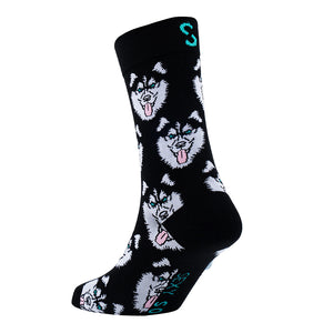 Sexy Socks - Husky Printed Cotton Crew Socks Unisex